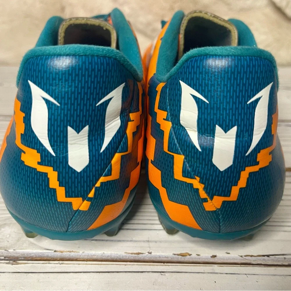 CLEAN Size‎ 11 - adidas Messi 10.3 FG Orange Teal Football Soccer Cleats Male
